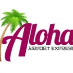 Aloha Airport Express logo with palm tree.